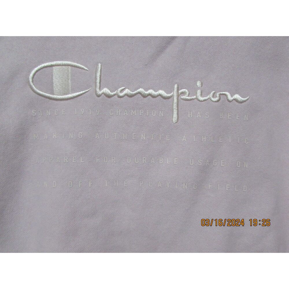 CHAMPION REVERSE WEAVE SIZE M BOXY CUT CROP TOP SHIRT PINK RIBBED SIDES LOGO